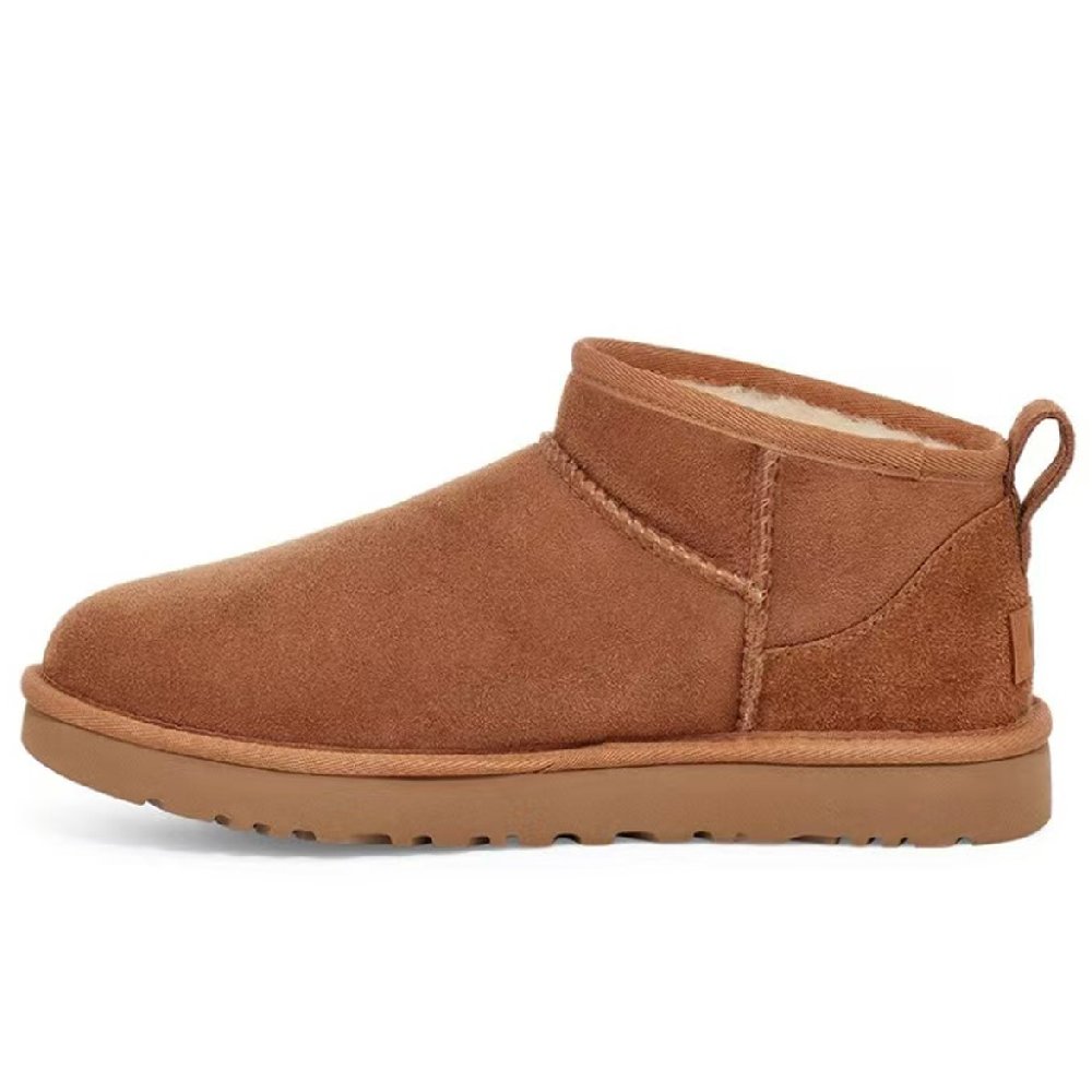 UGG CLASSIC ULTRA MINI Classic Mini Ll Warm Slip-Resistant Ankle-Length Snow Boots Women's Chestnut