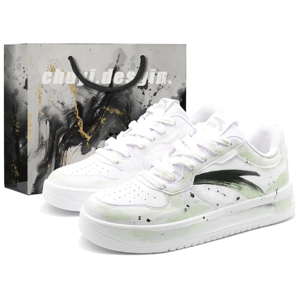 Anta Cushioning Wear Resistant Balance Low Top Skateboard Shoes Women's White
