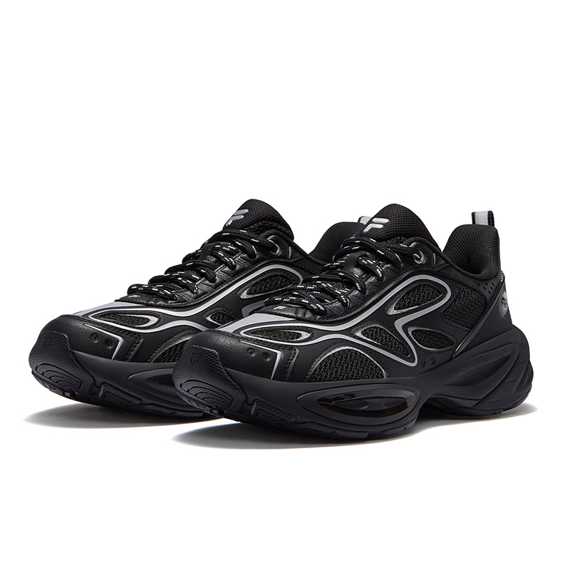 FILA FUSION BUZZARD II Meteorite Shoes 2nd Generation Low Top Casual Shoes Men's Black Silver