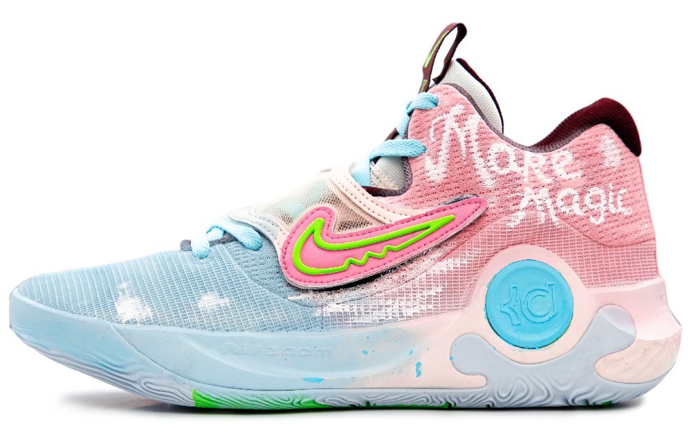 Nike KD Trey 5 X Anti-Slip Wear-Resistant Mid-Top Basketball Shoes Men's Blue Pink
