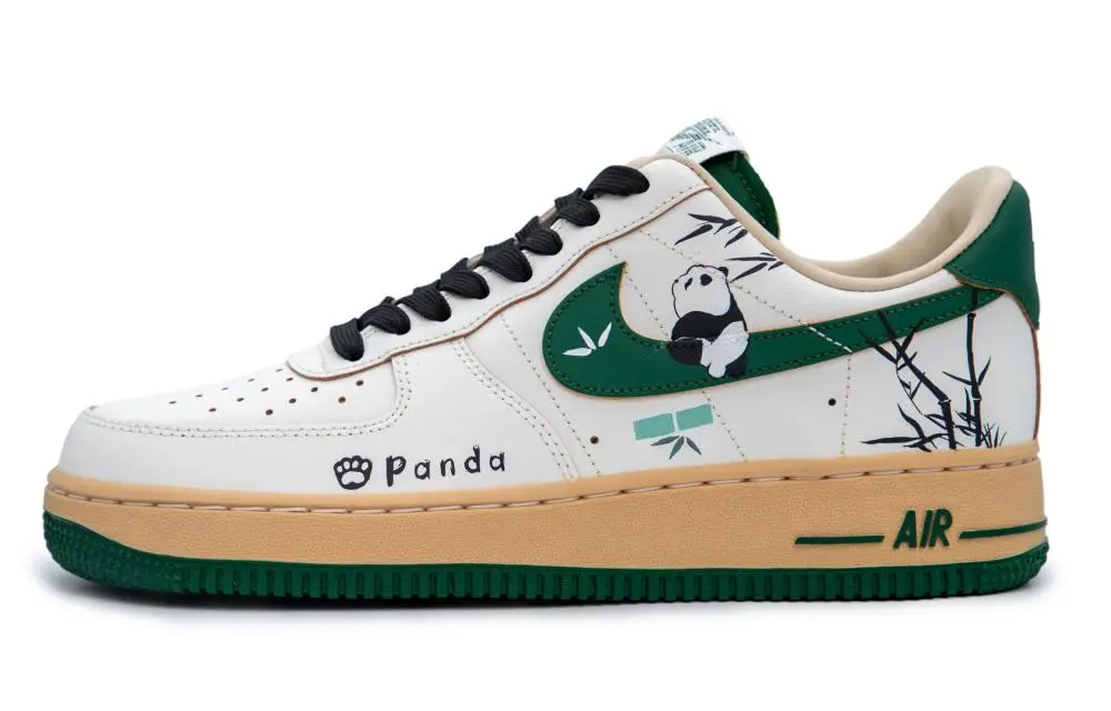 Nike Air Force 1 Non-slip Lightweight Low-Top Skateboard Shoes Women's White Green