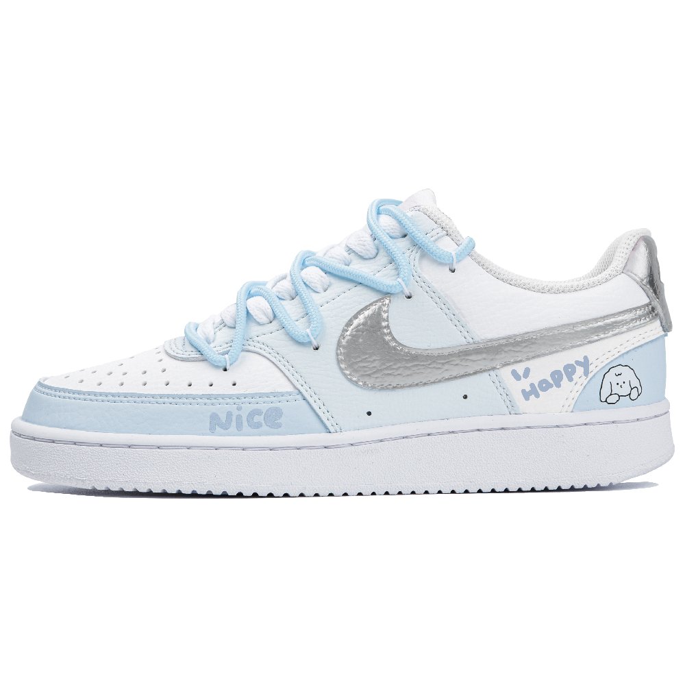 Nike Court Vision 1 Low Low-Top Skateboard Shoes Women's White Pink