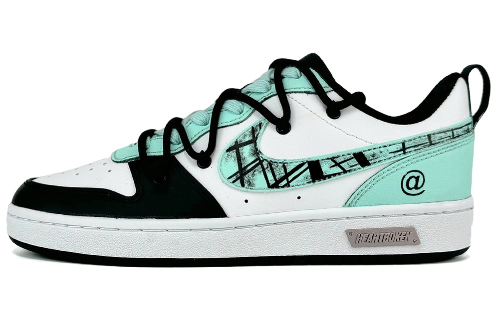 Nike Court Borough 2 Coverage Wear-Resistant Low-Top Skateboard Shoes Women's White Green Black