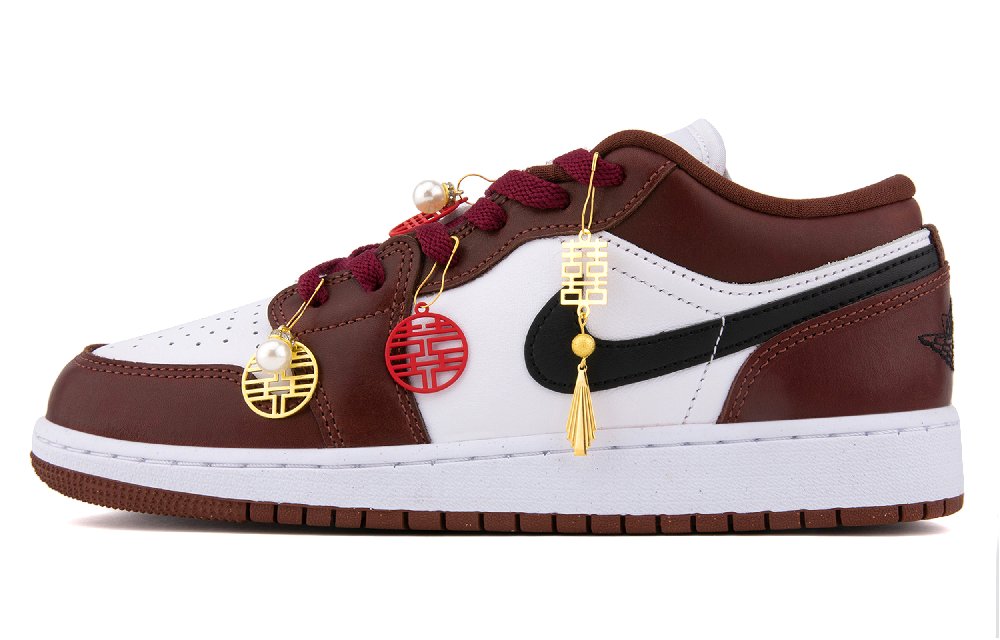 Jordan Air Jordan 1 Lightweight Low top Vintage Basketball Shoes Unisex Red