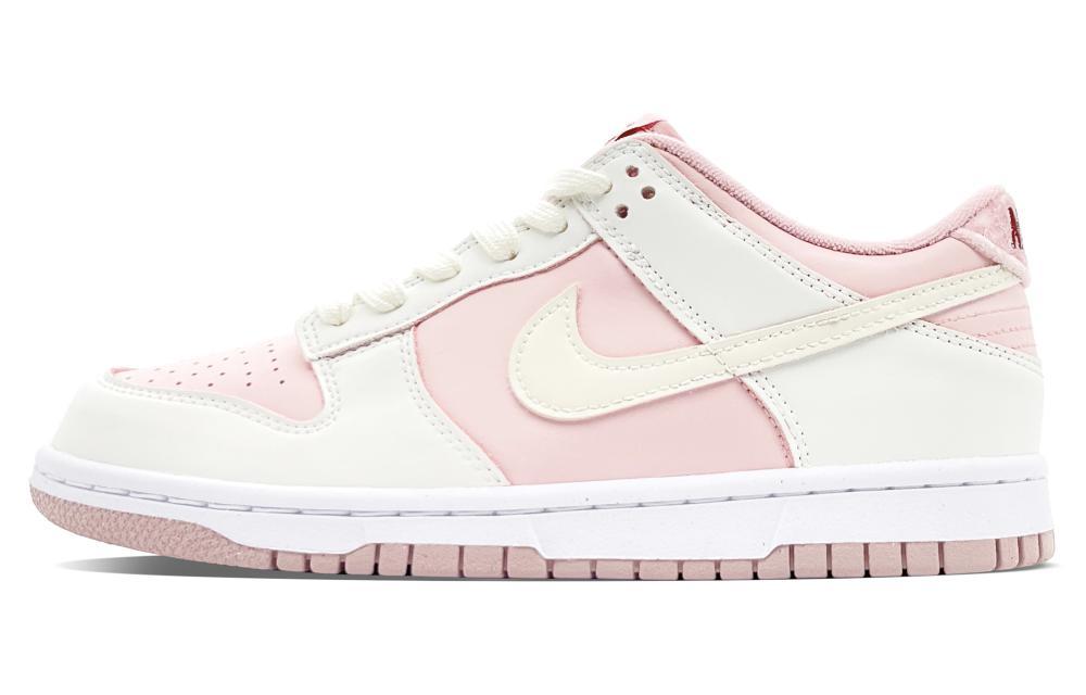 Nike Dunk Anti-Slip And Wear-Resistant Lightweight Low-Top Skateboard Shoes GS Beige White Pink