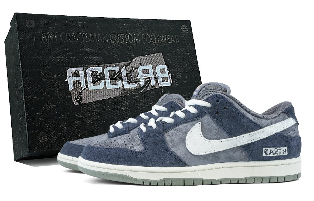 Nike Dunk SB LOW'Light Carbon' Abrasion Resistant Low Top Skateboard Shoes Unisex Mist Gray Blue