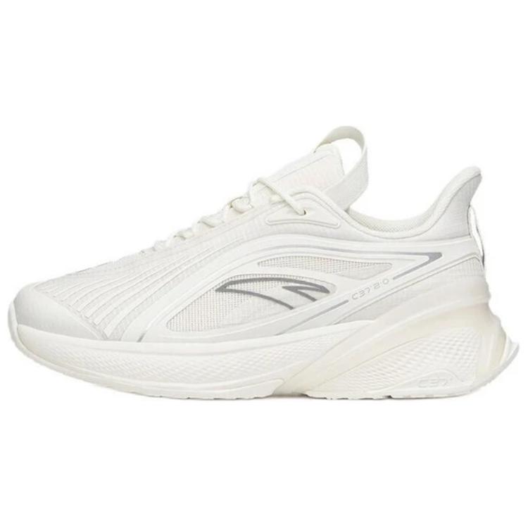 Anta C37 2.0 Shock Absorbers Slip Resistant, Abrasion Resistant, Lightweight Low Top Running Shoes Women's White Silver