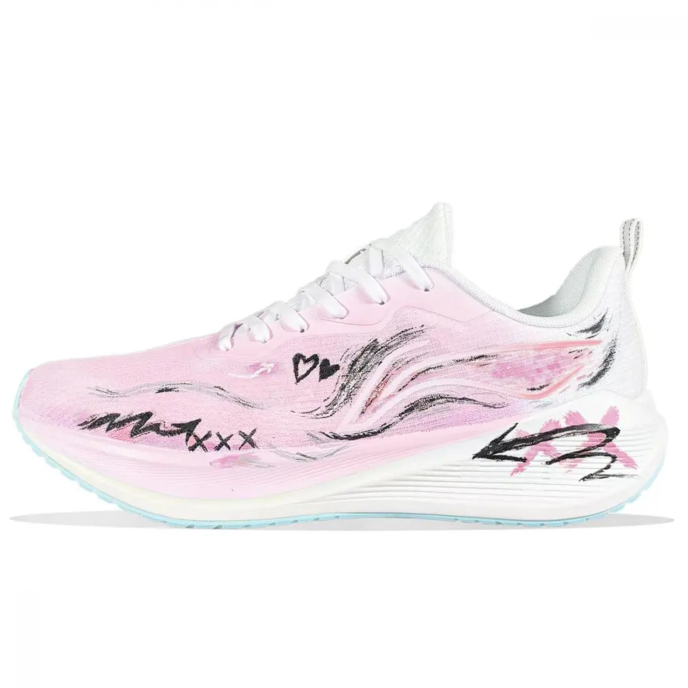 LiNing Wuyue Cushioning Abrasion Resistant Breathable Low top Physical Fitness Test & Exam Running Shoes Men's Pink