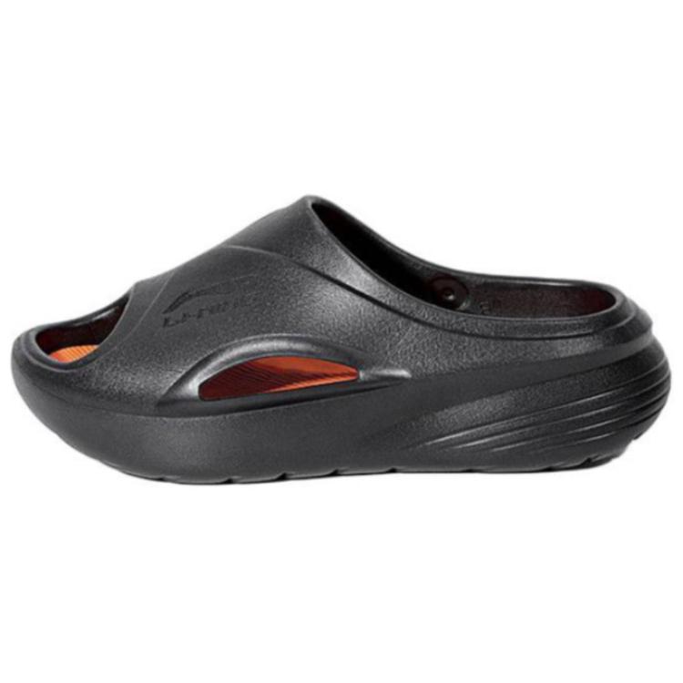 LiNing Slip-Resistant Abrasion-Resistant Slide Slippers Men's Black Orange