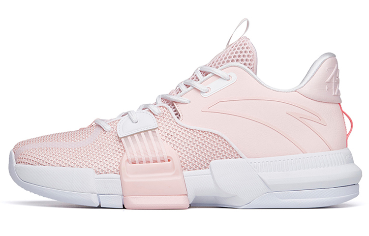 Anta Craze 1 Anti-Slip Wear-Resistant Mid-Top Performance Basketball Shoes Men's Pink White