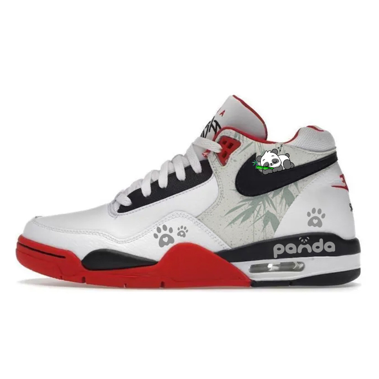 Nike Flight Legacy Slip-Resistant High-Top Vintage Basketball Shoes Men's Red White