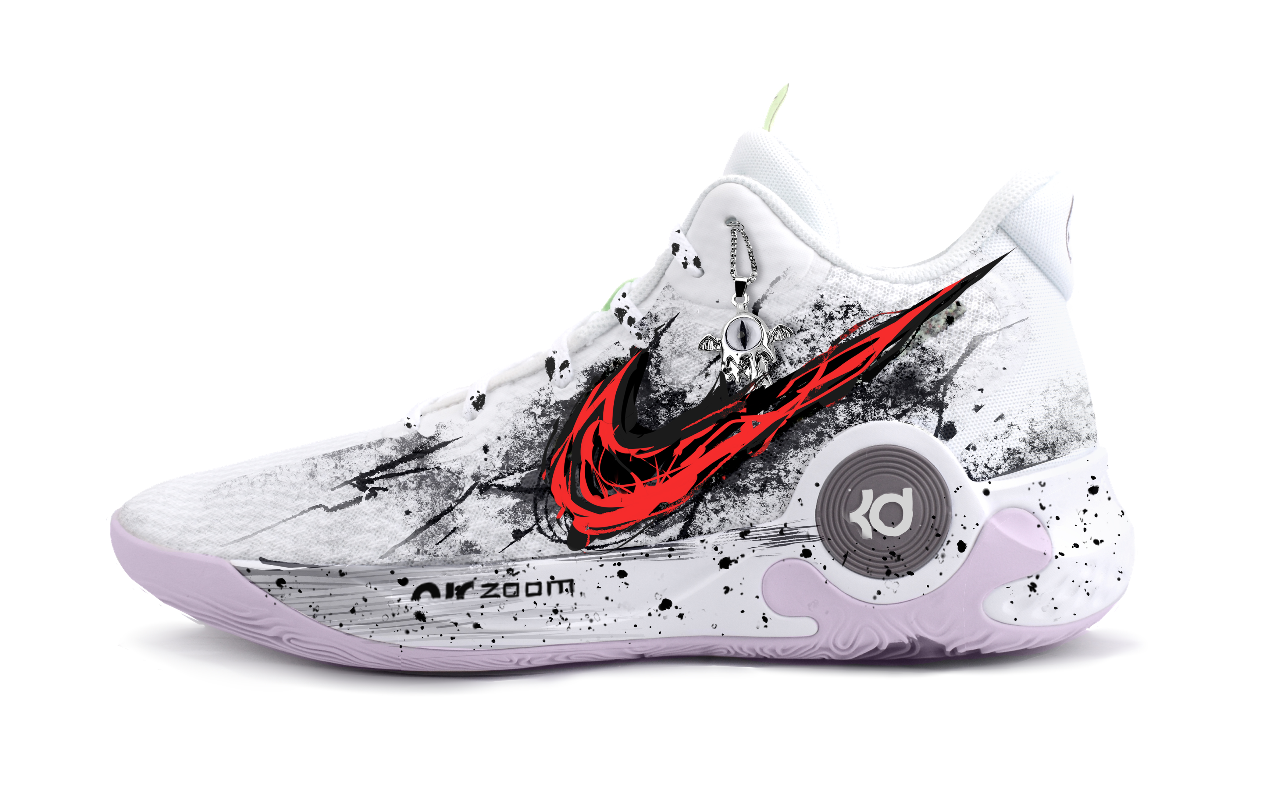 Nike KD Trey 5 IX Vampire Ghost Slip Resistant Mid top Vintage Basketball Shoes Unisex Red White