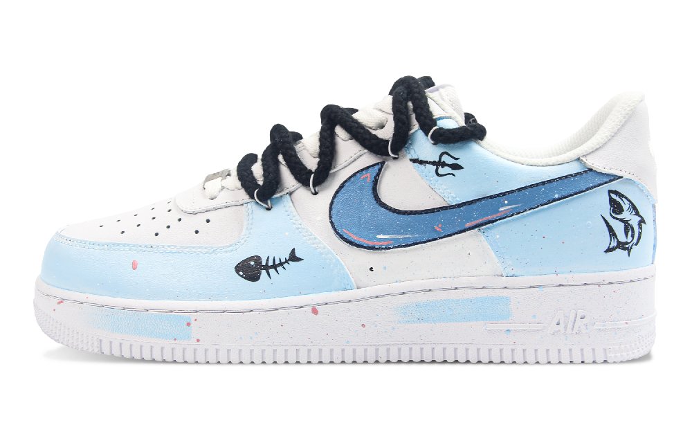 Nike Air Force 1 Abrasion Resistant Low Top Skateboard Shoes Unisex Blue