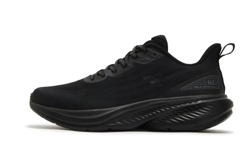 361° Cushioning Abrasion Resistant Breathable Low Top Casual Sprint Running Shoes Men's Obsidian Black