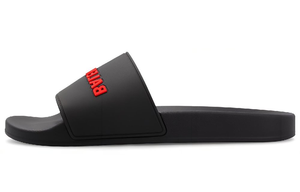 Balenciaga Pool Slides Black Red