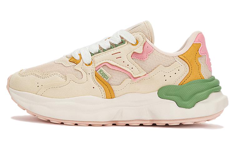 Kappa Slip Resistant Shock Absorbers Low Top Chunky Sneakers Women's White Pink Yellow