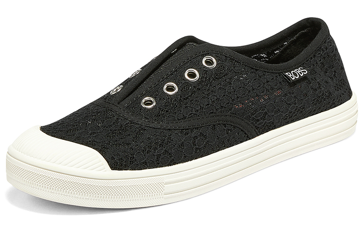 Skechers Wide Fit Low Top Canvas Shoes Women's Black