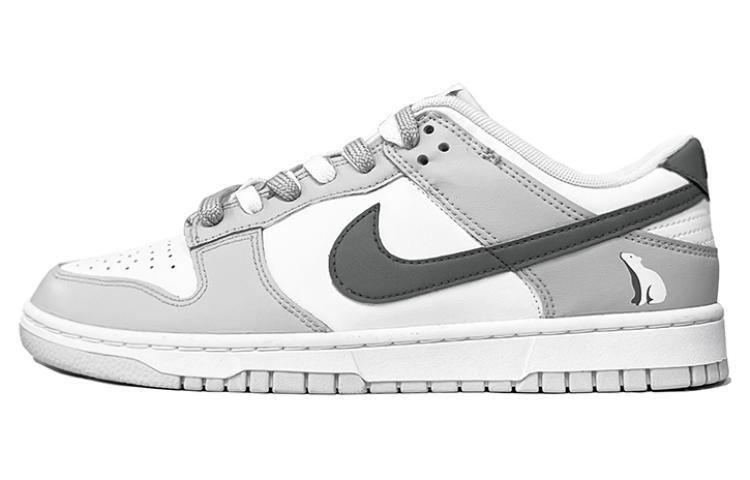 Nike Dunk Low Low-Top Skateboard Shoes GS Gray White