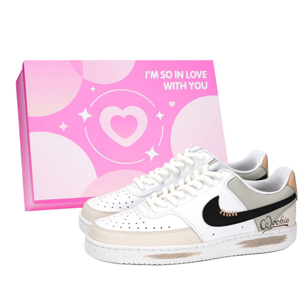 Nike Court Vision 1 Free To Grow Abrasion Resistant Low Top Skateboard Shoes Unisex White Brown