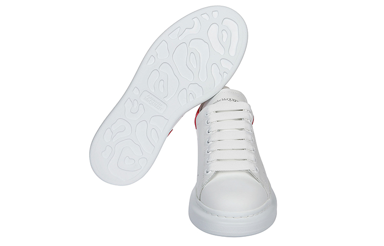 Alexander McQueen Oversized Redtail Low Top Stylish Skateboarding Shoes Women's White Red