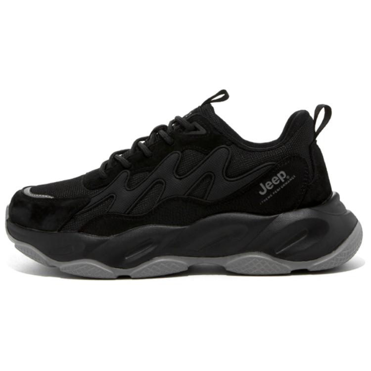Jeep Breathable And Wear-resistant Low-Top Chunky Sneakers Men Black