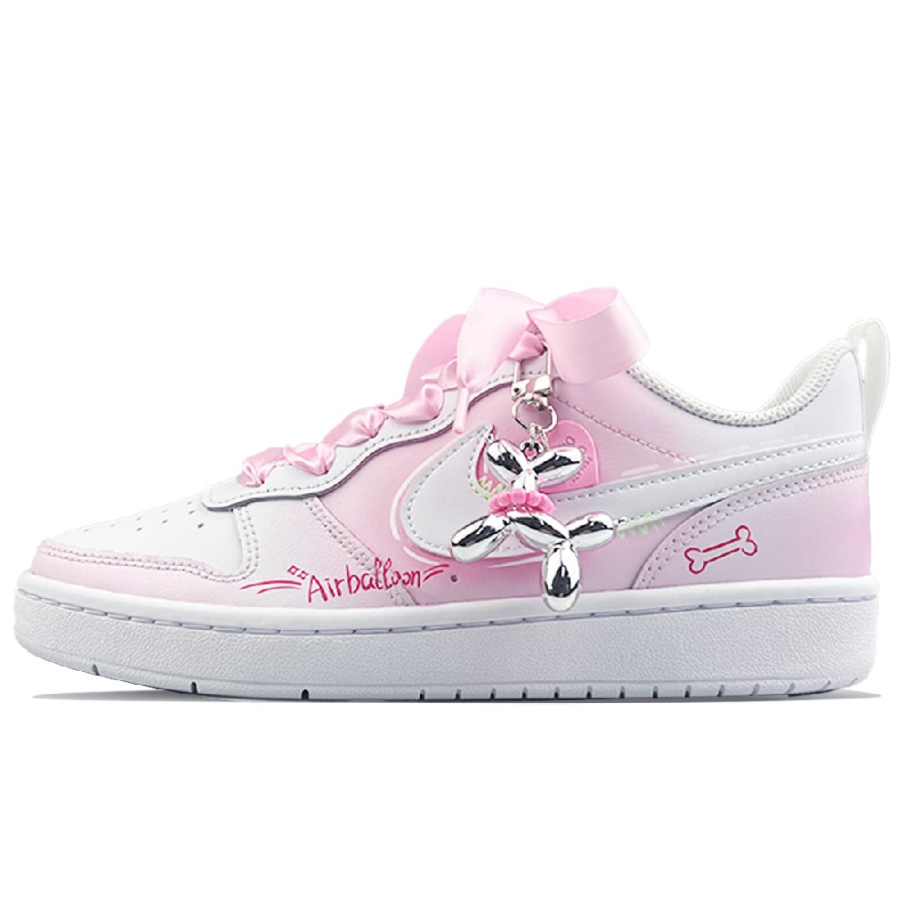 Nike Court Borough Slip-Resistant Cushioning Wear-Resistant Low-Top Skateboard Shoes GS White