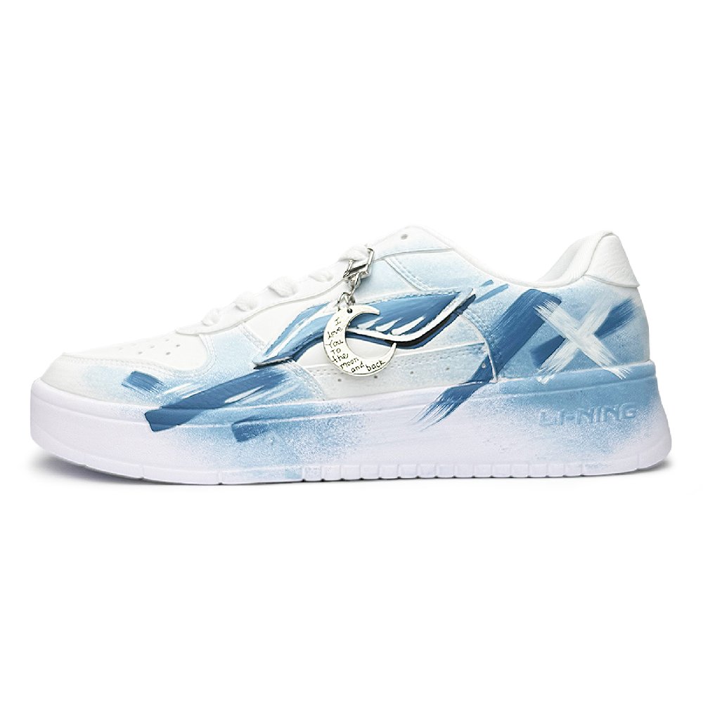 LiNing Pontoon Boats Lightweight Anti Slip Low Top Skateboard Shoes Unisex Sky Blue
