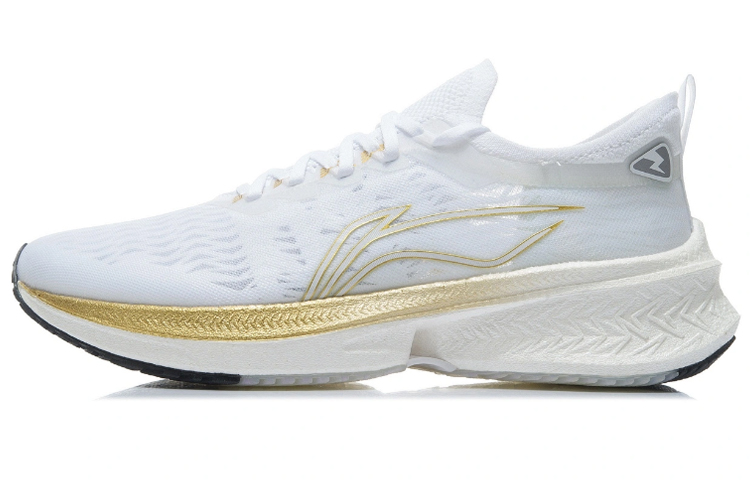 LiNing Feidian Discovery Slip-Resistant Cushioning Wear-Resistant Low-Top Running Shoes White