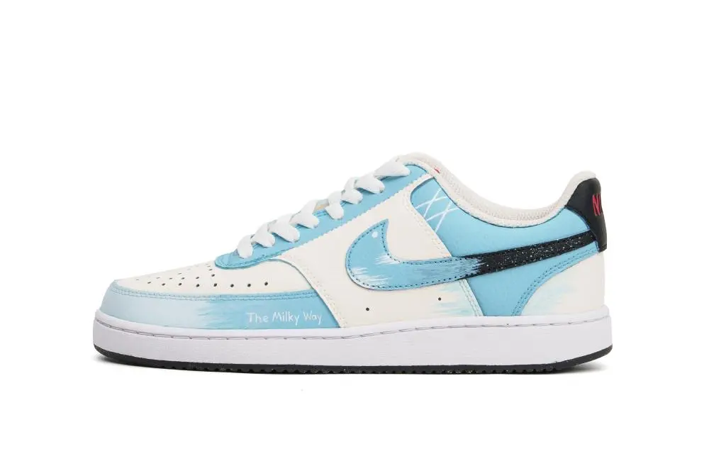Nike Court Vision 1 Abrasion Resistant Low top Skateboard Shoes Men's White Blue