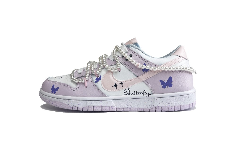 Nike Dunk Skateboard Shoes Women's Low-Top Purple/Blue