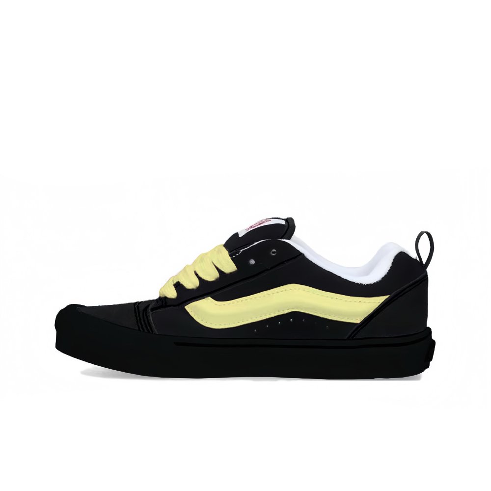 Vans Knu Skool Anti Slip Wear Resistant Low Top Skateboard Shoes Unisex Black Yellow