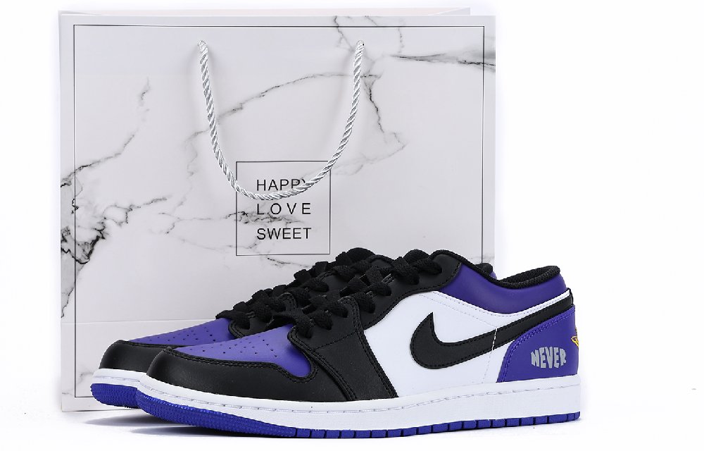 Jordan Air Jordan 1 Anti-Slip Wear-Resistant Low-Top Vintage Basketball Shoes Men's Blue