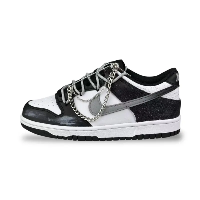 Nike Dunk Abrasion Resistant Low top Skateboard Shoes Unisex Black Gray