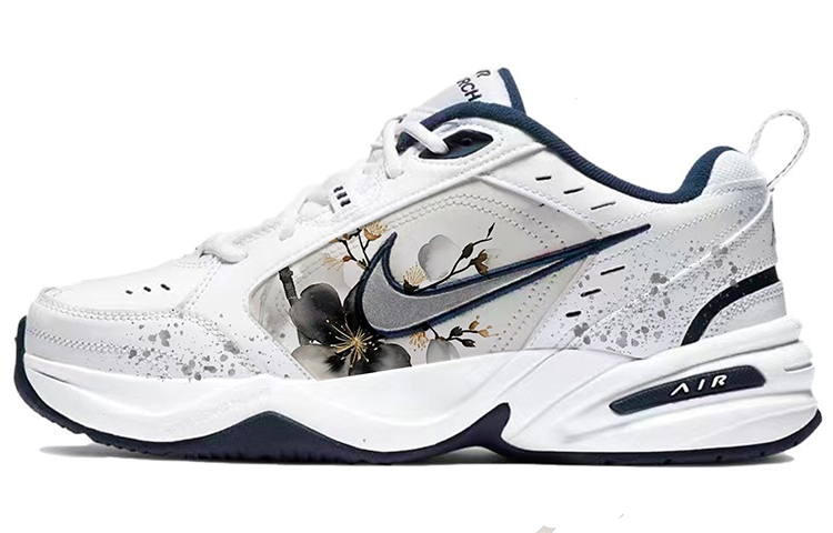 Nike Air Monarch 4 Anti-Slip Wear-Resistant Low-Top Chunky Sneakers Unisex Blue White