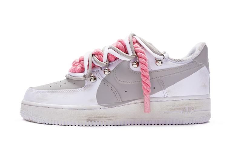 Nike Air Force 1 'T10' Anti Slip Wear Resistant Low Top Skateboard Shoes Women's White Gray