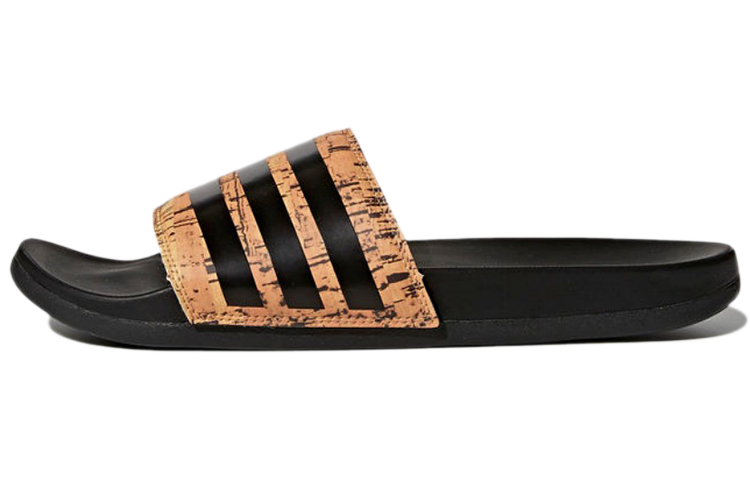 Adidas Adilette Cloudfoam Plus Cork Slippers 'Black Orange'