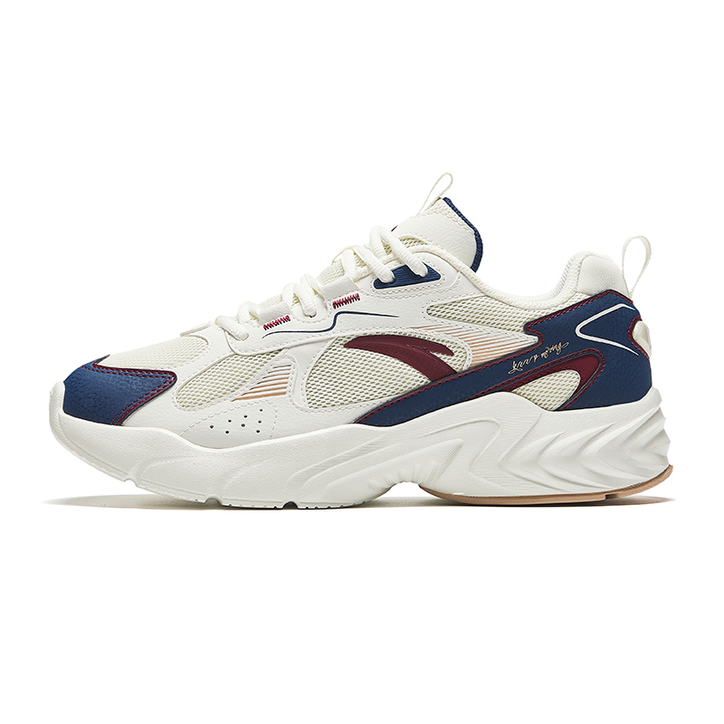Anta Running Collection Non-slip Wear-resistant Shock Absorption Low-Top Casual Running Shoes Men's White Blue Red