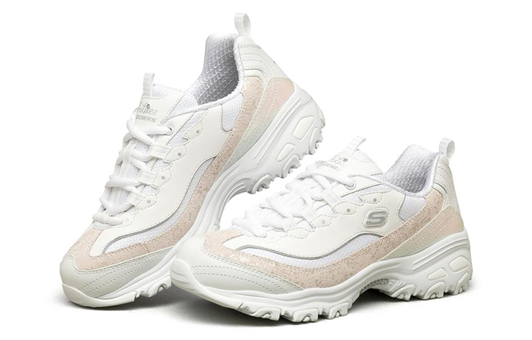 Skechers D'Lites 1.0 Clunky Shoes White Women's