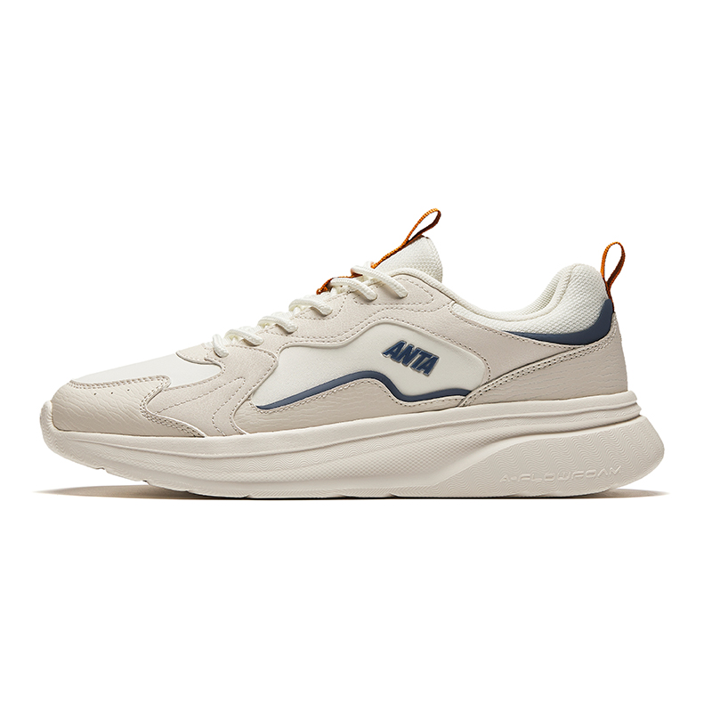 Anta Life Collection Anti Slip Wear Resistant Low Top Casual Shoes Men's Beige Gray