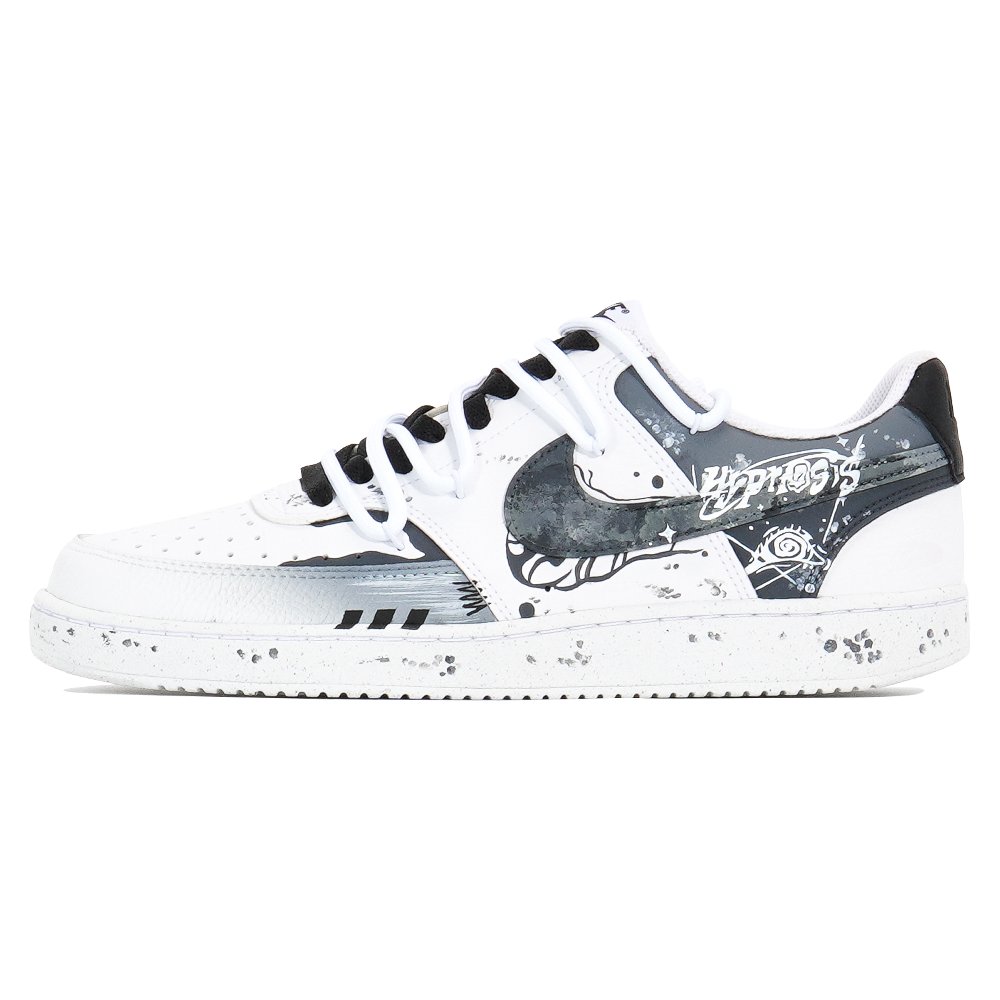 Nike Court Vision Joy Lemon Slip-Resistant Cushioning Abrasion-Resistant Low-Top Skateboard Shoes Men's Black White