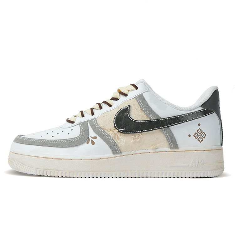 Nike Air Force 1 Abrasion-Resistant Low-Top Skateboard Shoes Unisex White Gray