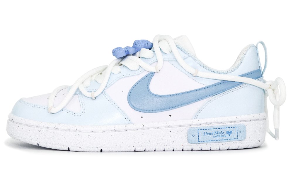 Nike Court Borough Skateboard Shoes Women's Low-Top Blue/White