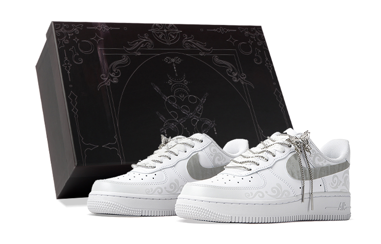 Nike Air Force 1 Low-Top Skateboard Shoes Women's White Gray