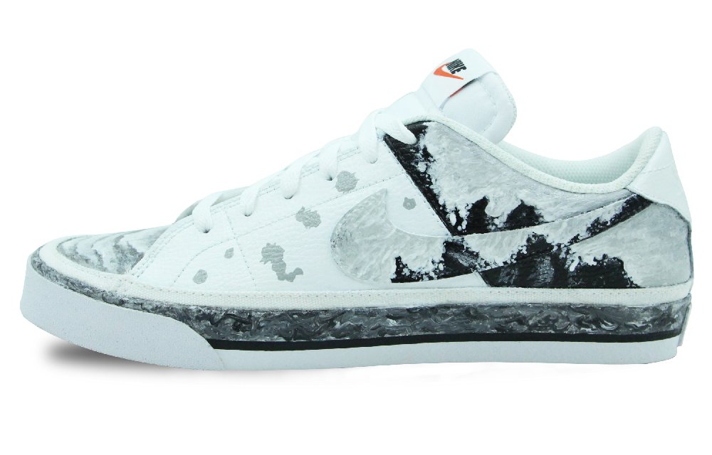 Nike Court Legacy Concrete Gray Collection Low-Top Skateboard Shoes Men's Gray White