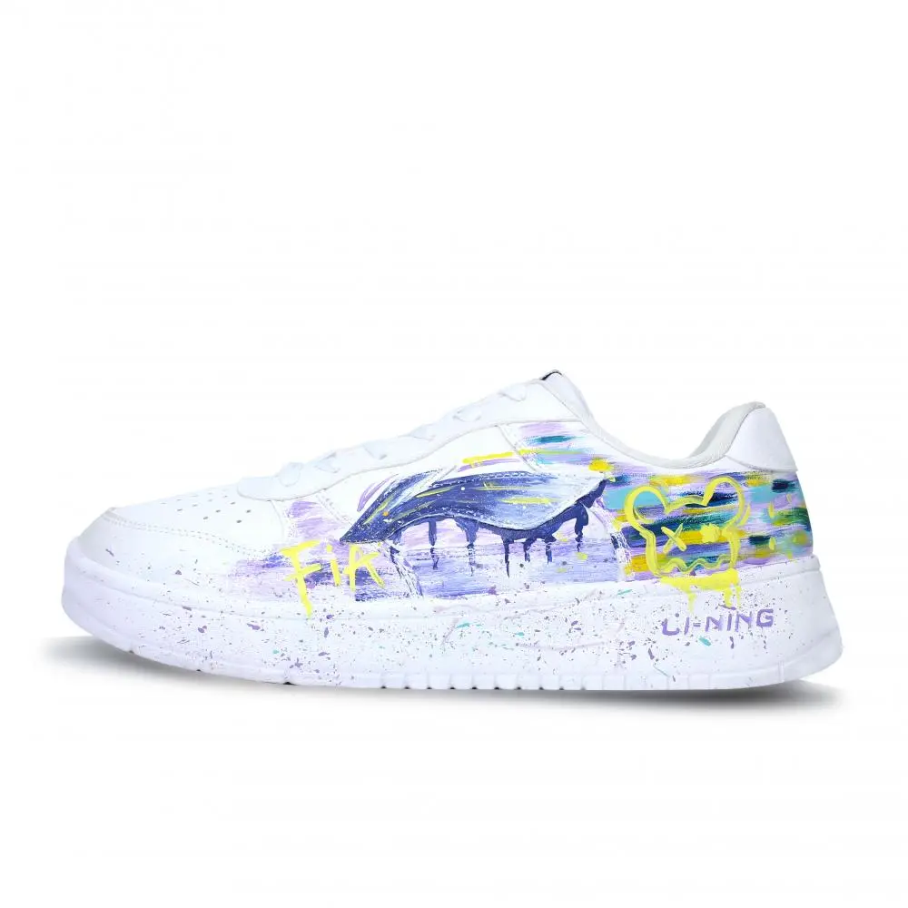 LINING Pontoon Boats Skateboard Shoes Unisex Low top White Purple Yellow