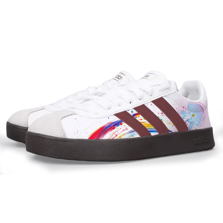 Adidas Neo VL Court 2.0 Bubble Jellyfish Anti Slip Wear Resistant Low Top Skateboard Shoes Unisex White