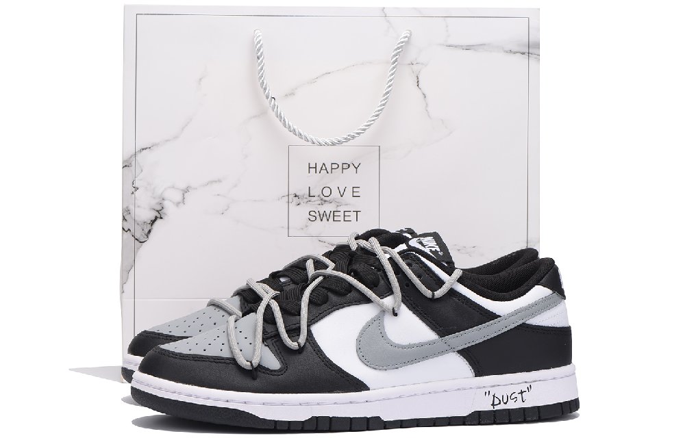 Nike Dunk Coverage Anti-Slip And Wear-Resistant Low-Top Skateboard Shoes Unisex Black Gray