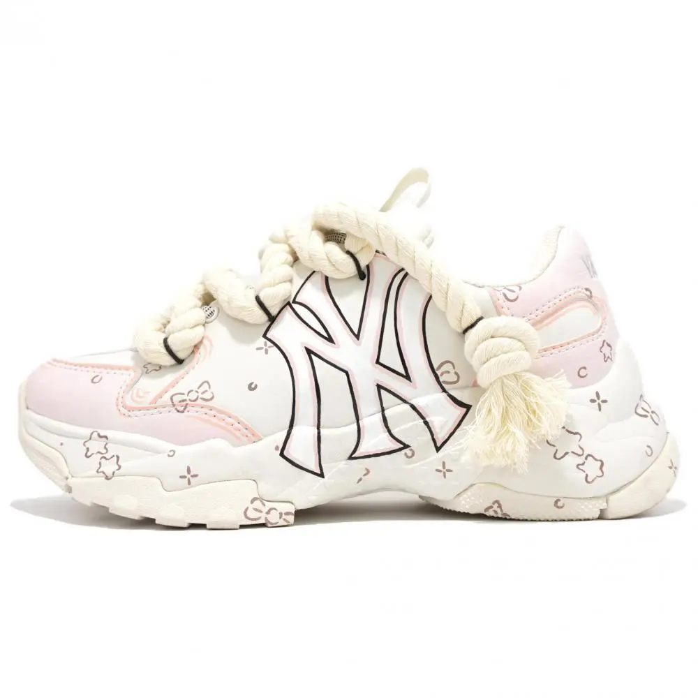 MLB Big Ball Chunky Sneakers Unisex Low top Beige/White/Pink/Brown