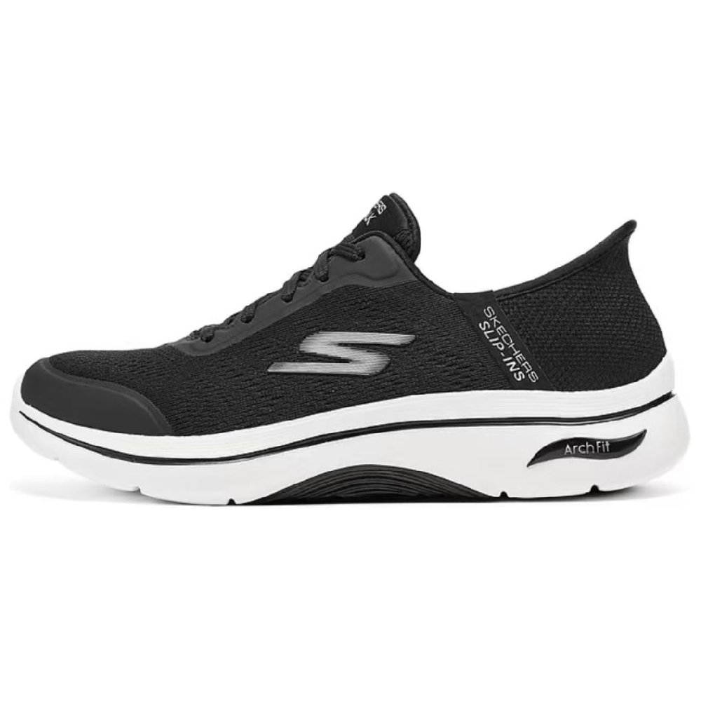 Skechers MEN'S GO WALK Anti-Slip Wear-Resistant Low-Top Casual Shoes Men's Black White
