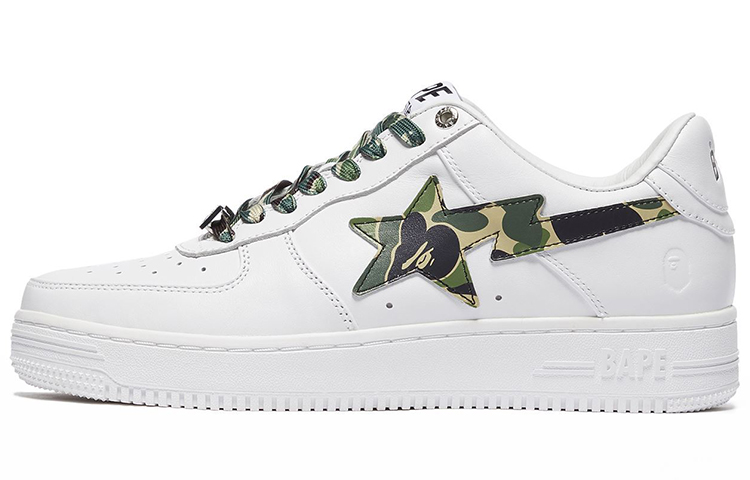 BAPE A BATHING APE Bape Sta Low White ABC Camo Green 2021